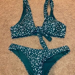 Green floral bikini